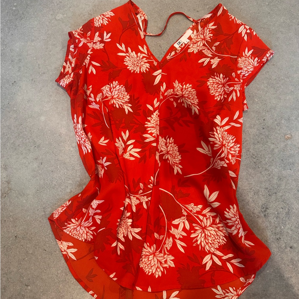 Floral Red Sleeveless Dress